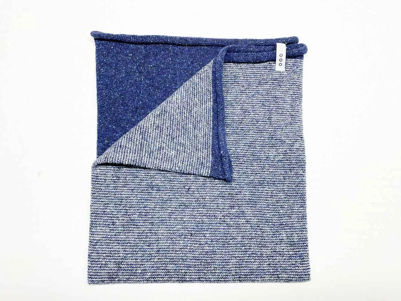 Scaldacollo in lana rigenerata // "Ganzo" - Taglia unica - Blu-perla